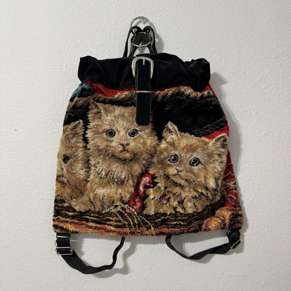 Neiman Marcus Cats Red Carpet‎ Backpack Bag Vintage Made In France